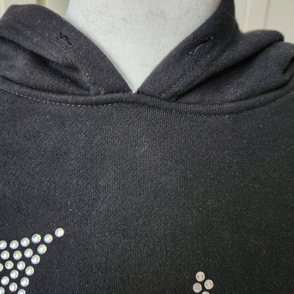 Juicy Couture X Forever 21 Black Hoodie Sparkly Gems Rhinestones Cozy Glam - Picture 7 of 15